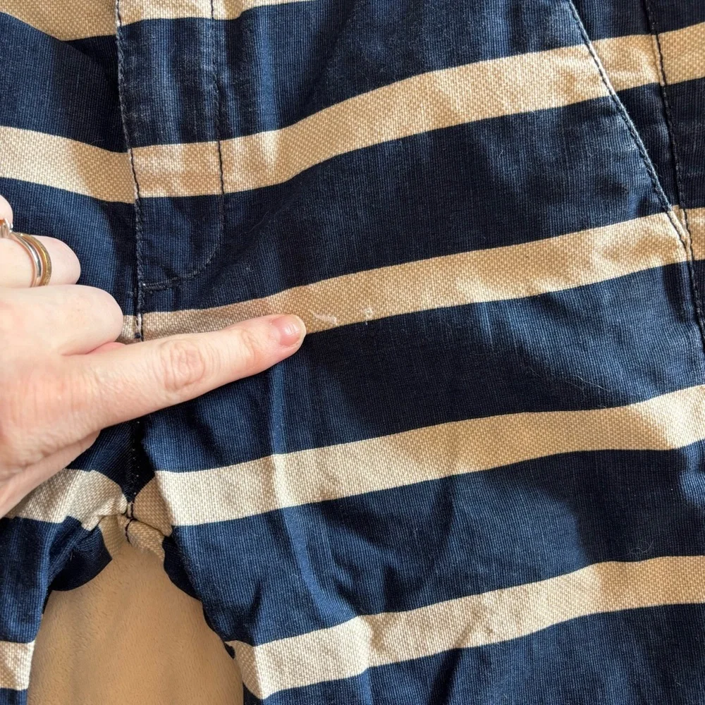 Mayoral Kids Shorts in Navy and Cream Stripes